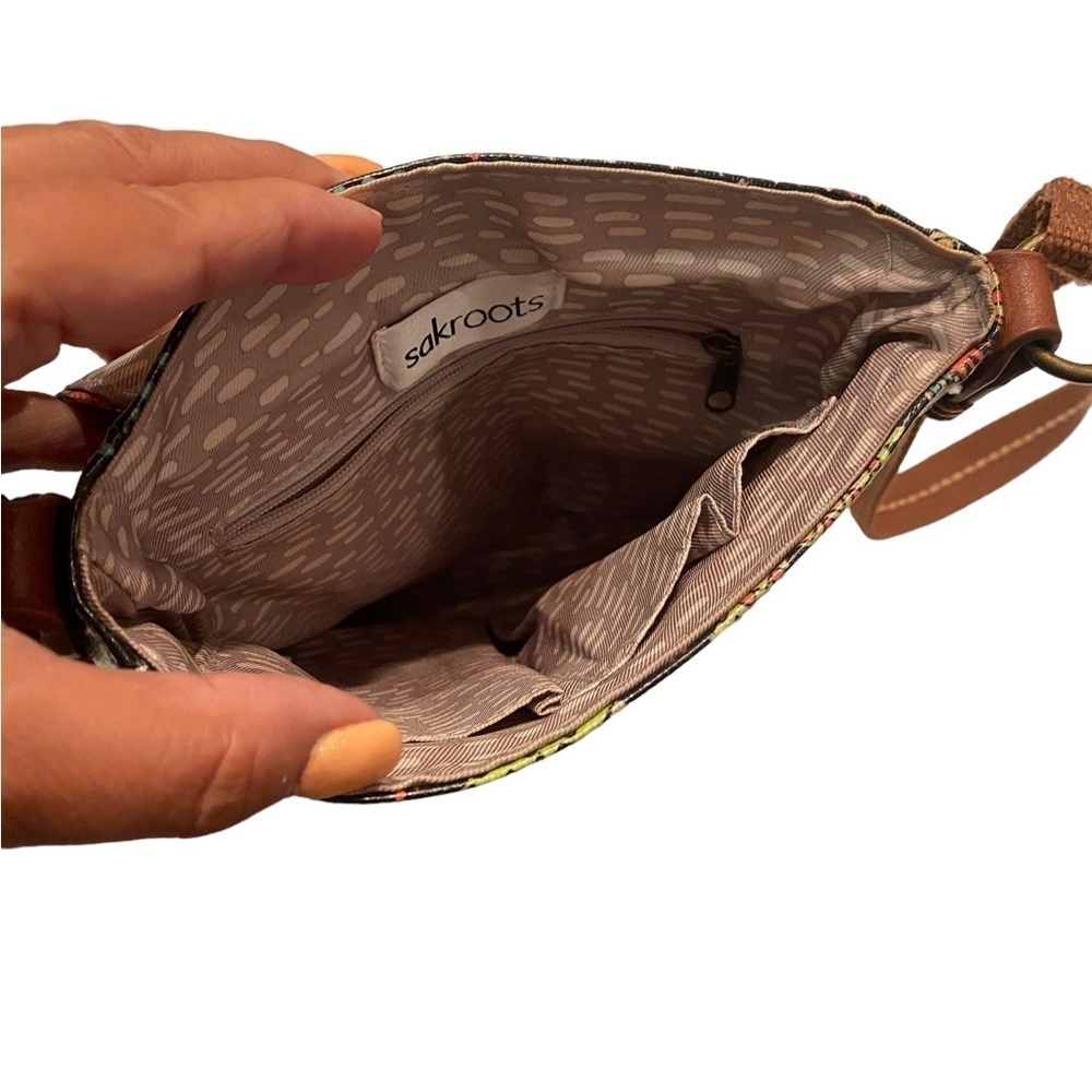 Sakroots Boho Festival Coated Canvas Small Flap Messenger Crossbody Bag Purse - Picture 13 of 16